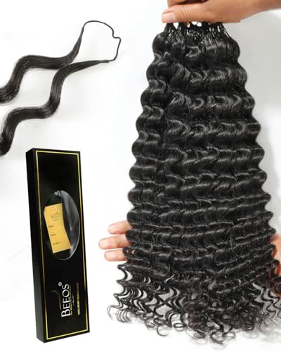 BEEOS Human Crochet Hair Deep Wave 22 Inch 160g