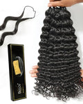 BEEOS 18 Inch Remy Human Crochet Hair Deep Wave Extensions