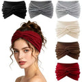 Non-Slip Wide Elastic Headbands for Women - 6 Pack Cotton Turbans