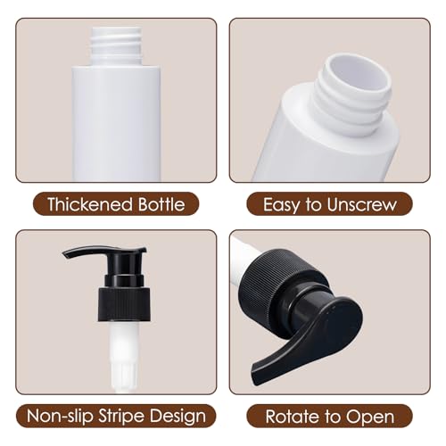 Massage Oil Dispenser Bottle, 250ml Plastic Pump Dispenser Bottles Refillable Cream Shampoo Pump Dispenser for Massage Oil Heater, Soap, Shampoo, Lotions, Creams(2 Pack)