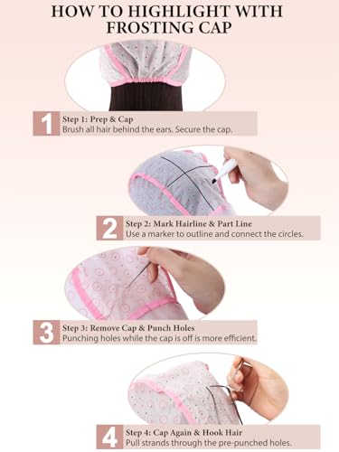 YOOVR 16-in-1 Hair Highlighting Kit with 8 Caps & Hooks