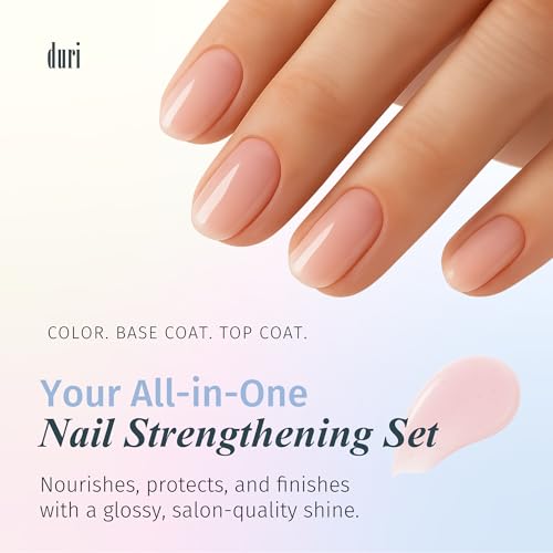 340 Forever Beautiful & Rejuvacote 1 Nail Growth System Bundle - Pink Nail Polish Duo for French Manicure & Wedding Nails - Duri