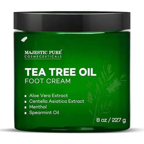 Majestic Pure Tea Tree Oil Foot Cream - Dry Feet & Cracked Heels, 8 oz