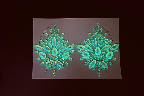 Glow in the Dark Face Gems Sticker | Festival Rave Tattoo