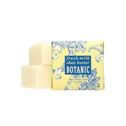 Greenwich Bay Cleansing Spa Soap, Shea Butter, and Cocoa Butter. Blended with Loofah and Apricot Seed, No Parabens, No Sulfates 6.35 Ounce (3 Pack) (Fresh Milk)