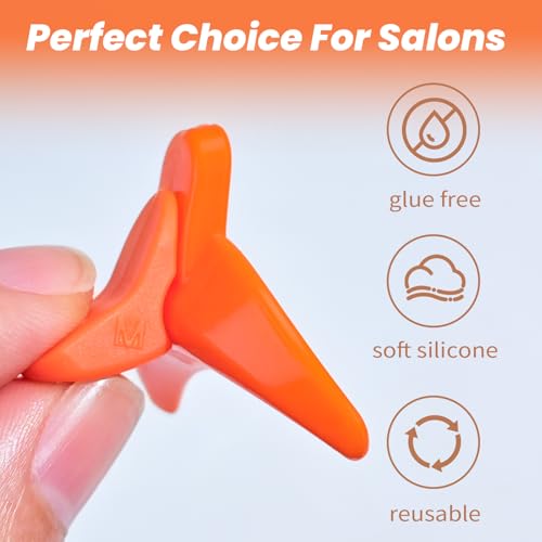 PERMANIA Lash Revise Pad, 3 Sizes Removable Eyelash Fix Shields Reusable Lash Separator Palette Plate Lash Lift Tool (Orange)