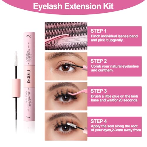 Lash Clusters Kit - 240 Pcs DIY Eyelash Extension with Bond & Seal