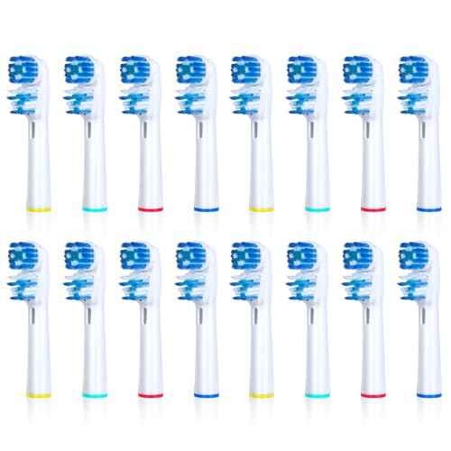 Replacement Brush Heads Compatible with Oral B- Double Clean Design, Double Clean Brush Heads, Compatible with Braun Oral-B Dual Clean Electric Toothbrush (16-Pack)
