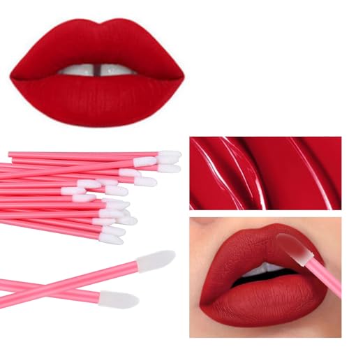Disposable Lip Wands with Pink Case - 250 Pack for Lipstick & Lip Gloss