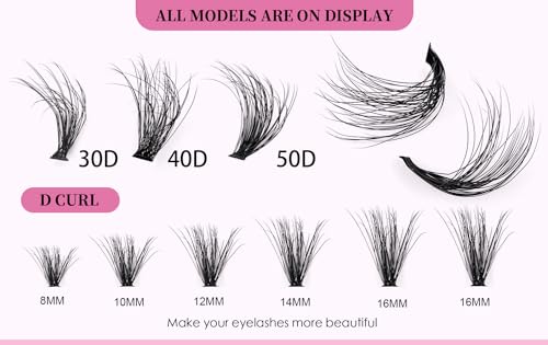 DIY Eyelash Extensions Kit 280pcs Clusters 30D 40D 50D 8-16mm