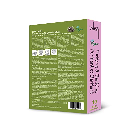 Simply When Vegan Certified Sheet Mask (10 PACK) (Purifying & Clarifying)