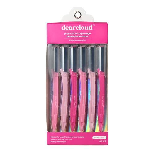 Dearcloud Dermaplaning Razor Set of 6 Pretty in Pink - Face & Eyebrow Trimming