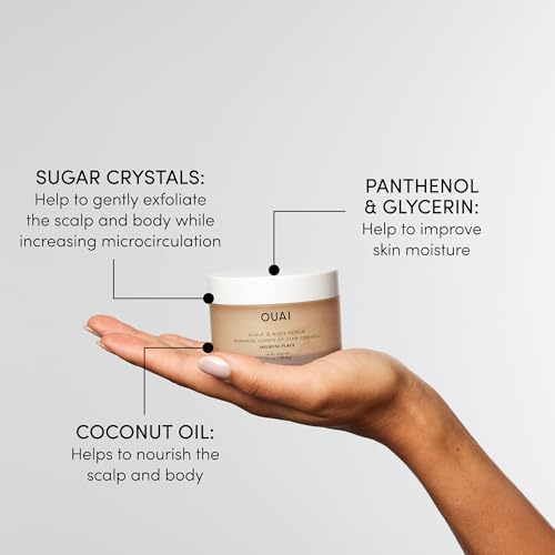OUAI Melrose Place Scalp & Body Scrub – Exfoliating Sugar Scrub 3.4 Oz