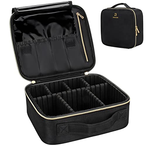Relavel Travel Makeup Case Organizer with Adjustable Dividers