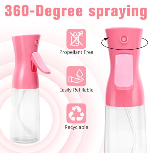 Fun Gift Bright Pink Hair Spray Bottle with Ultra Fine Mist 6.8oz