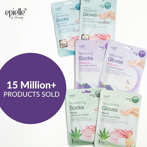 Epielle Relaxing Hand Mask Gloves with Melatonin & Lavender (6 Pairs)