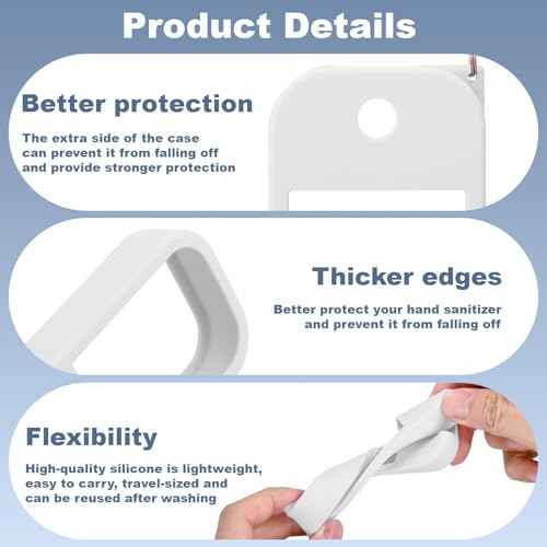 Palksky Hand Sanitizer Spray Case for Touchland,Silicone Case with Keychain for Power Mist and Glow Mist1 fl oz(White),Travel Size