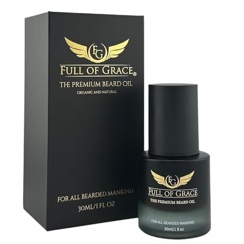 FULL OF GRACE Premium Beard Oil, Organic And Natural, With 22 Ingredients Including Argan, Jojoba, Abyssinian To Condition, Hydrate Beard And Moisturize Facial Skin | Fragrance: Oud | 30ml/1 fl oz
