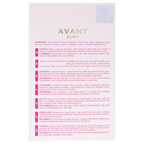 Maison Alhambra Avant Ruby Eau de Parfum Spray 100 ml – Long-Lasting Women’s Fragrance