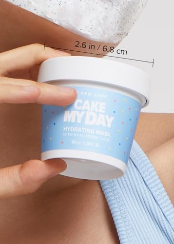 I DEW CARE Wash-Off Face Mask - Cake My Day | Hydrating, Refreshing for Dry Skin with Hyaluronic Acid, Korean Face Mask Skin Care for Face, 3.38 Oz