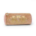 Juicy Couture Brown Makeup Bag Cosmetics Organizer Travel Essentials Cylinder Roll Gold Terroir Dog Rhinestone Crown Velour