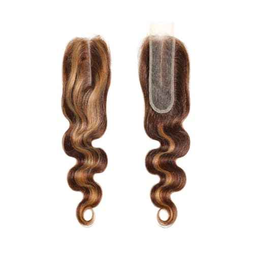 Highlight Body Wave Closure P4/27 Lace Frontal Pre Plucked 2x6 Body Wave Lace Frontal HD Transparent Deep Free Side Part Kim K With Baby Hair Natural Hairline 20 Inch