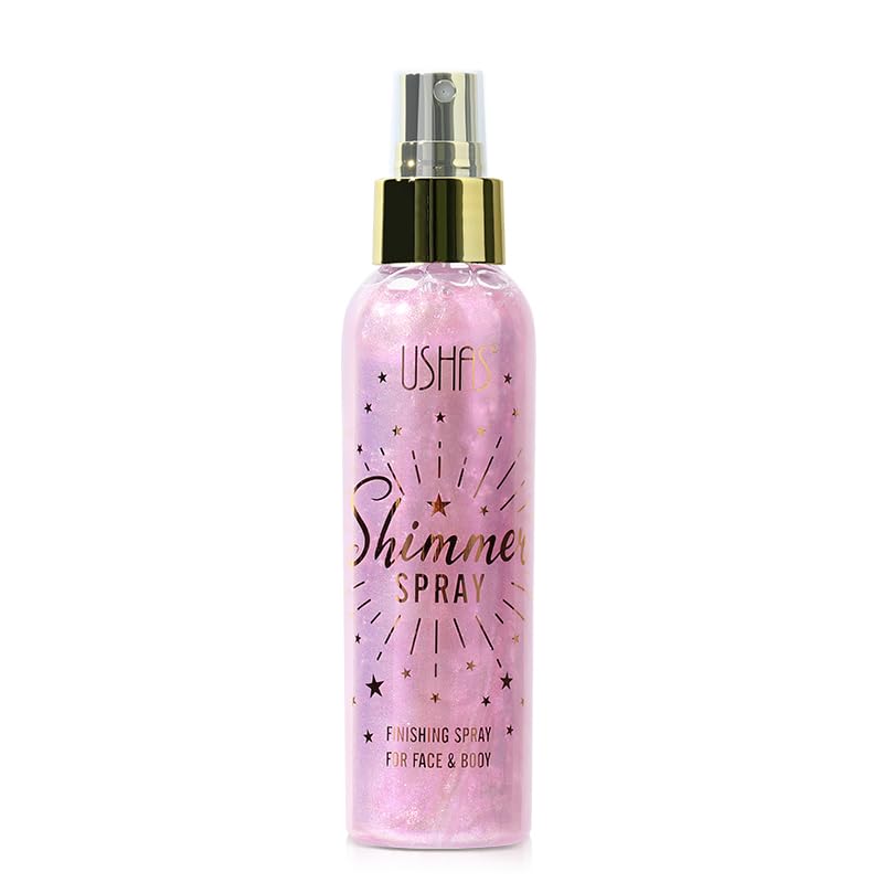 USHAS Body Glitter Spray 3.72oz - Shimmer Highlighter for Face & Body