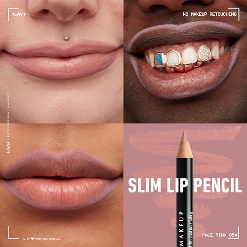 NYX Slim Lip Pencil - Long-Lasting Creamy Lip Liner, Pale Pink