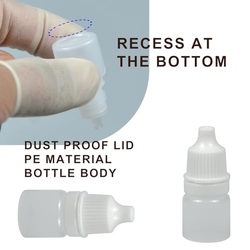Clear 3ML Eye Dropper Bottles 2 Pack - Squeezable Refillable Travel Containers for Essential Oils & Liquids