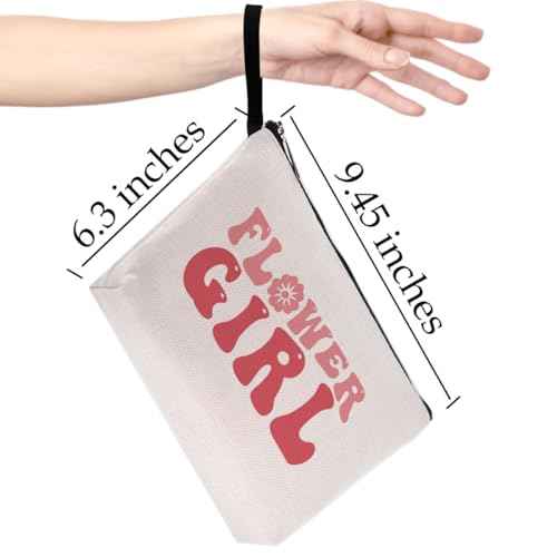 Flower Girl Proposal Flower Girl Gift Makeup Bag Wedding Gifts Bridal Party Gifts Cosmetic Bag for Women Bridesmaid Gifts Zipper Pouch Bag Bridal Shower Gifts Travel Toiletry Bag Wedding Party Gifts