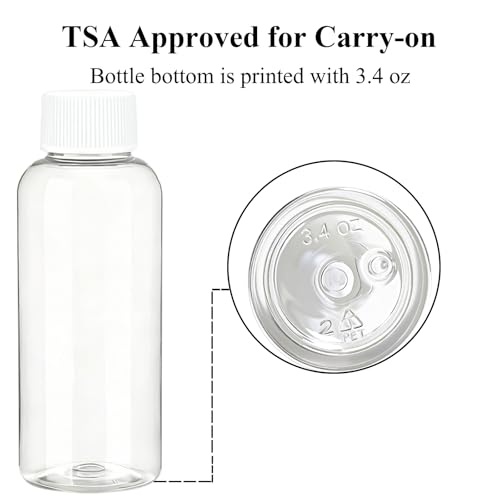 Travel Size Mouthwash Bottles 3.4 oz, 5 Pack TSA-Approved