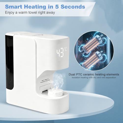 Hot Face Towel Warmer Dispenser | 55°C Skin-Safe | 5-Second Fast Heating