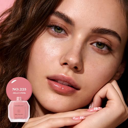 AzureBeauty Jelly Nail Polish 18ml Blush Pink Semi-Translucent
