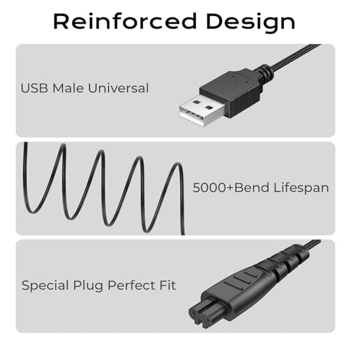 Vancle USB Charger for Remington Shaver PG6255 PR1362 PG6171 PF7600 PR1340 PG6250 PR1385, 5V Trimmer Charging Cord for Remington Razor 1.2m