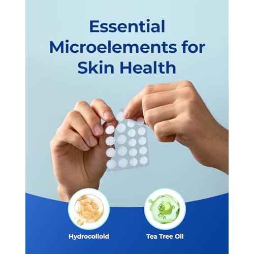 POINTMASS Pimple Patches for Face Acne: Invisible 0.1mm Ultra-Thin Hydrocolloid Zit Stickers with Tea Tree Oil - 44 Dots, 2 Sizes (Whiteheads/Sensitive Skin)