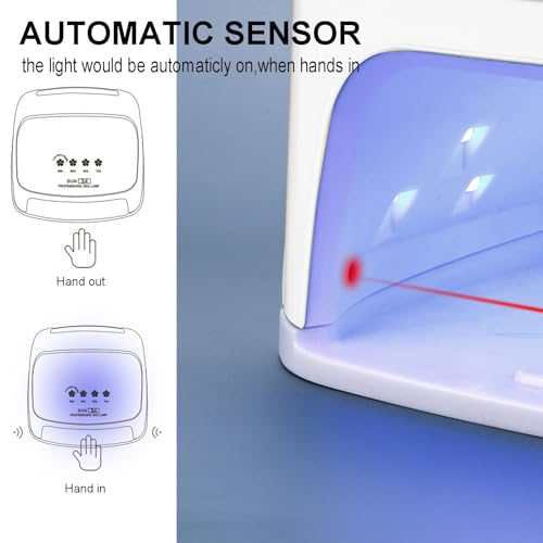 Cordless Rechargeable Nail Lamp, Professional UV LED Nail Dryer for Gel Nails, 15600mAh Nail Light with Touch Screen, Fast Nail Curing Lamp for Acrylic & Gel Polish, UV Lights for Nails