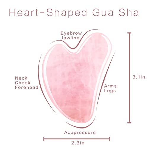 Gua Sha Facial Tools 2 Pack, Guasha Tool for Face & Eye Gua Sha Stone for Puffiness Reducing & Jawline Sculpting Face Stone Gua Sha Tools for Skin Care GuaSha Stone Tool, Pink and Green