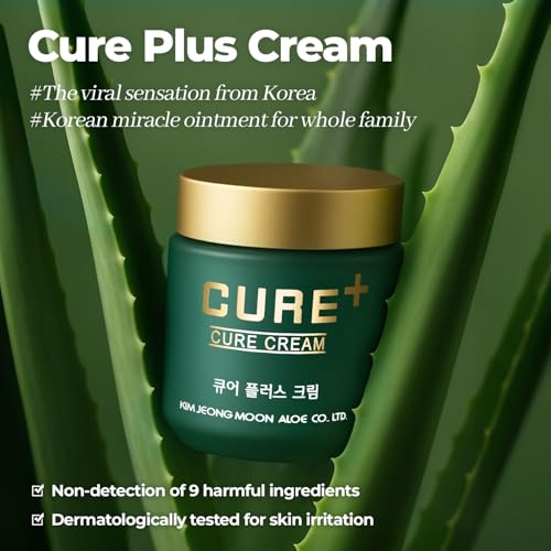 CURE Aloe Arborescens Ointment Balm, Deep Moisture Korean Body Cream for Cracked Heels, Elbows & Dry Skin, with Peppermint Oil, 2.82 fl oz.