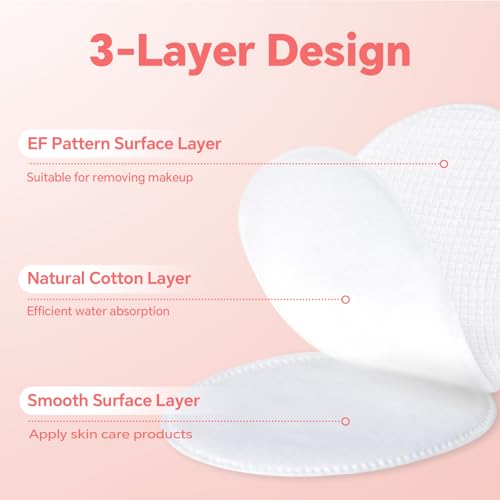 ICOTLE Large Oval Cotton Pads for Face - Dual-Sided, 80 Count, Box
