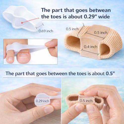 Bunion Corrector Toe Separators 4-Piece Set for Men & Women, Big Toe Spacers for Pain Relief