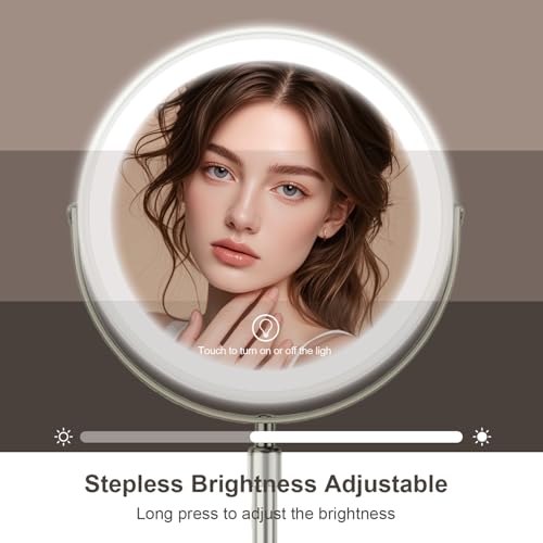 8.5" Makeup Mirror with Lights, 1X/20X Magnification, 3 Colors