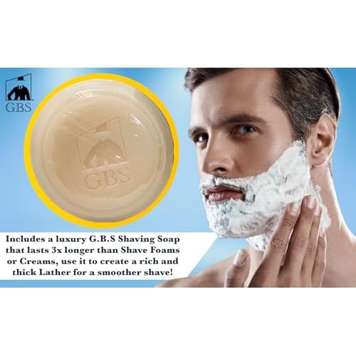 GENTS Men¡¯s Shaving Soap Pack 97% All Natural Enriched With Shea Butter & Glycerin, Creates Rich Lather Form, 3 Oz Each Nourishes Skin Smooth Clean Shave Pack of 4 Different Scents