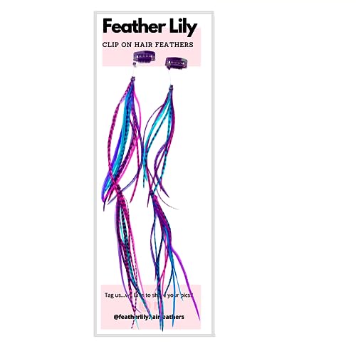 Clip-On Feather Hair Extensions 14 inch | Real Rooster Feathers