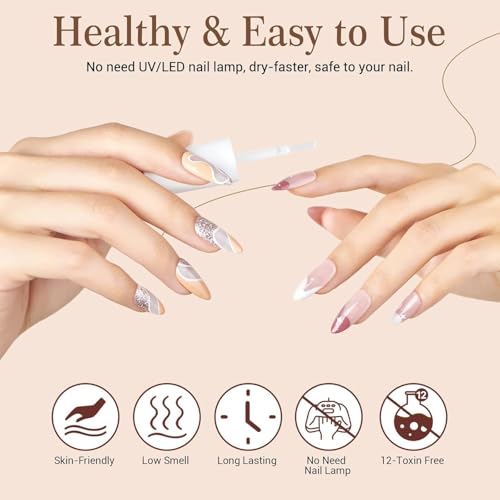 AzureBeauty 8-Piece Dip Powder Liquid Set - 15ml Base Top Coat & Activator