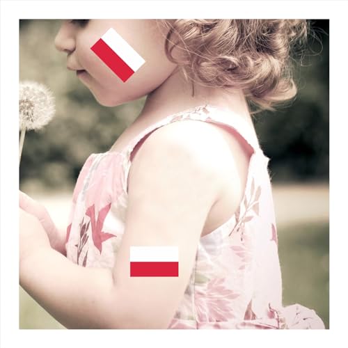 Poland Flag Temporary Tattoos - 30 Sheets for Fans