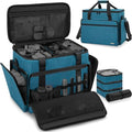 Extra Large Makeup Case with 4 Removable Pouches, Professional Make up Train Case,Travel Cosmetic Bag for Makeup Artist with Shoulder Strap and Handle £¨Blue£©£¨Bag only£©