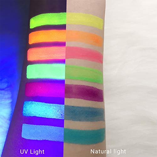 ONMAY UV Reactive Eyeliner 7 Color Glow in Dark Body Paint Kit