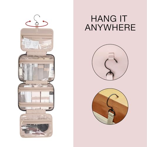 BAGSMART Toiletry Bag with Hanging Hook, Water-Resistant Organizer