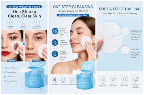 Dual-Sided Cleansing Pads with Niacinamide, 60 Count