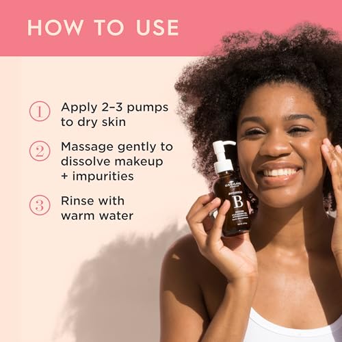One Love Organics Botanical B Enzyme Cleansing Oil ? Hydrating Oil Cleanser for Double Cleansing, Makeup Remover for Face, Cruelty Free 4 oz